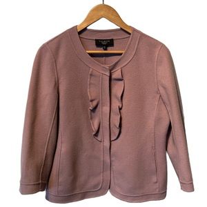 Talbots Lavender ruffle front wool jacket size 10P
